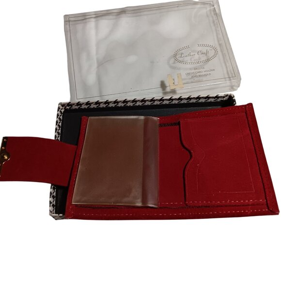 Vintage Wallet 1970s Mens BURGUNDY Suede leather Bifold  NEW DS ID SNAP IN BOX! - Picture 4 of 8